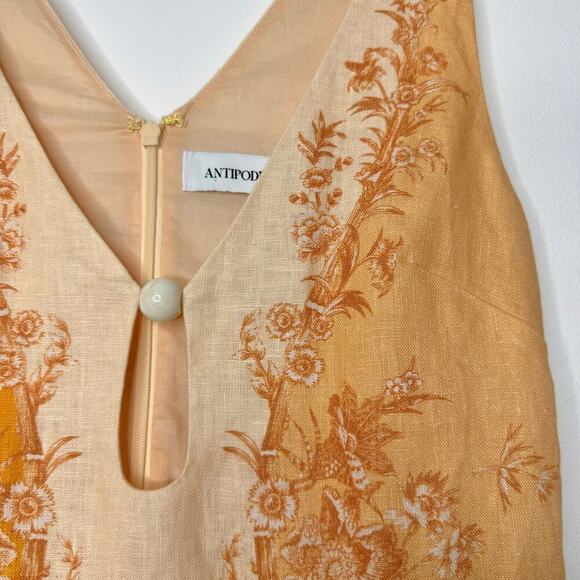 Antipodean Gaia T Back Mini Dress Sleeveless Linen Size AU 6 / US 2 - Picture 5 of 13